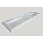 Mastello solid surface dubbele wastafel Solid Cascate mat wit (2 kr.gt) - 140 cm