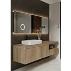 Blend rechthoekige spiegel Milan met led, spiegelverwarming en vergrootspiegel - 120 cm