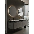 Blend ronde spiegel Toronto zwart met led en spiegelverwarming - 80 cm