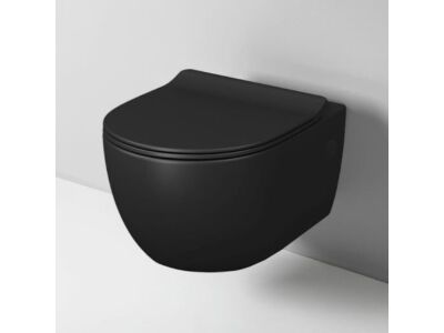 Artceram hangend toilet rimless met soft-close toiletzitting mat zwart