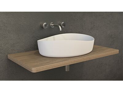 Ideavit solid surface waskom Solidharmony ovaal mat wit - 60 cm
