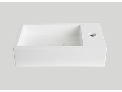 Mastello solid surface toiletfontein Lennox mat wit met kraangat - 40 cm