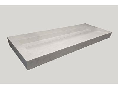 Djati solid surface enkele wastafel Solid Cascate mat marmer (0 kr.gt) - 60 cm