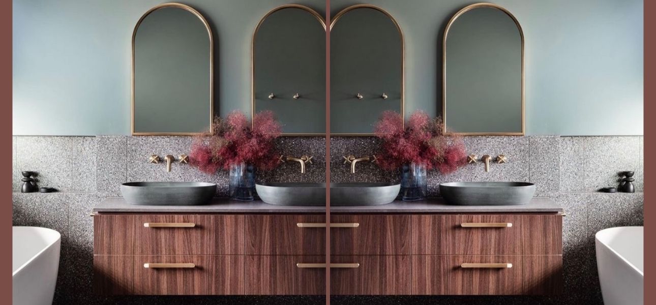 Een vintage badkamer? Retro badkamermeubels, gouden kranen en grafische tegels zijn hip!